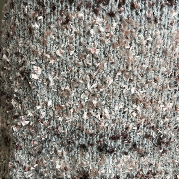Mandee Fuzzy Speckled Chunky Knit Sweater Cream Brown Sz L - Picture 5 of 16